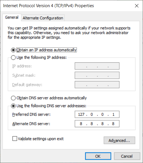 Windows DNS Configuration