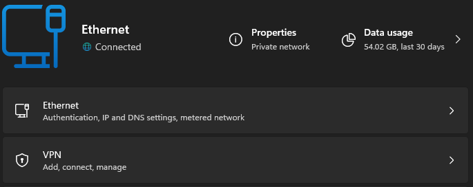 Windows 11 Network Control Panel